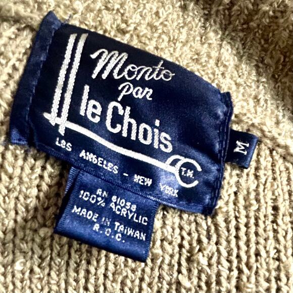 Vintage Monto Par Le Chois Bouclé Knit Cardigan Chunky Knit Puff Sleeve Coat Med - Picture 2 of 16